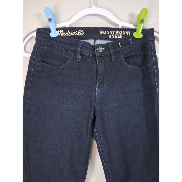 Madewell Jeans Womens 27 Mid Rise Skinny Skinny Ankle Dark Wash Denim - Picture 2 of 12